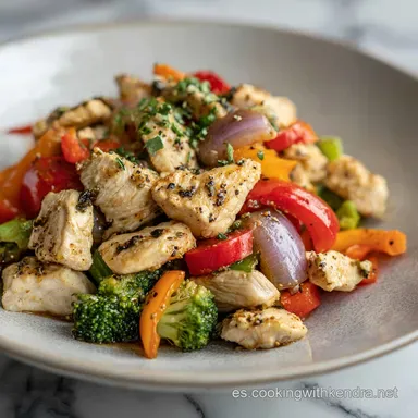 Cena Saludable Pollo y Verduras: 30 Minutos Tarjeta de receta