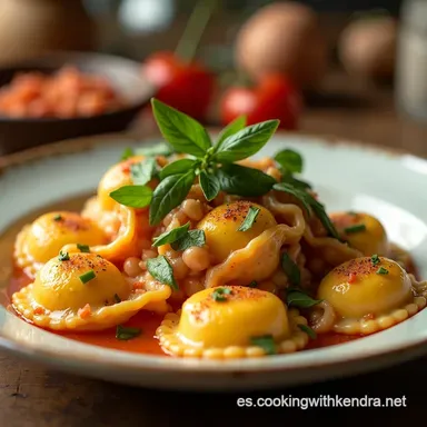 Ravioles Caseros de Ricota y Espinaca Receta Italiana Aut&eacute;ntica Tarjeta de receta