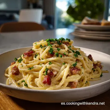 Salsa carbonara con nata en 15 Minutos: Cremosa y R&aacute;pida Tarjeta de receta