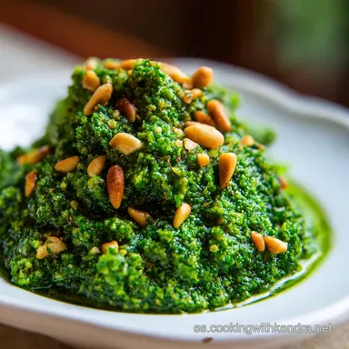 Salsa Pesto Receta Tradicional Italiana para 4 Personas Tarjeta de receta