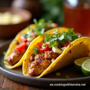 Tacos Callejeros de Pollo a la Parrilla F&aacute;ciles Sabor Aut&eacute;ntico Tarjeta de receta