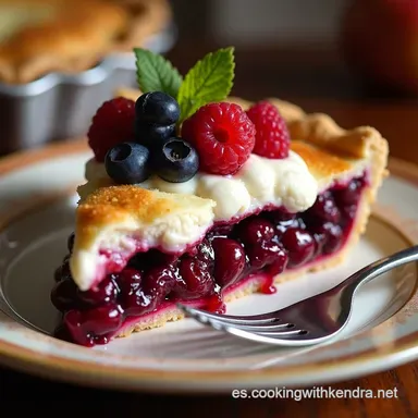 Mi Secreto Triple Berry Pie recipe M&aacute;s Jugosa Imposible Tarjeta de receta