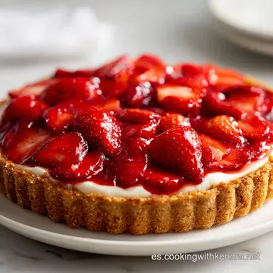 Tarta de Fresa Sin Horno: Base Crujiente y Nata Tarjeta de receta