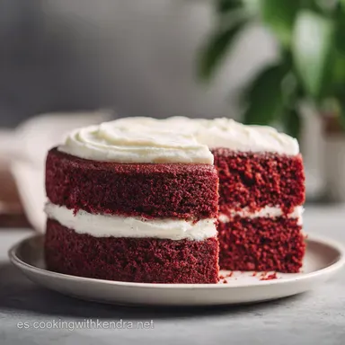 Tarta Red Velvet para 12 Raciones Tarjeta de receta