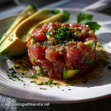 Tartar de At&uacute;n con Aguacate Receta F&aacute;cil y R&aacute;pida: C&iacute;trico Tarjeta de receta