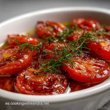 Tomate Confitado Receta: Sabor Mediterr&aacute;neo Concentrado F&aacute;cil Tarjeta de receta