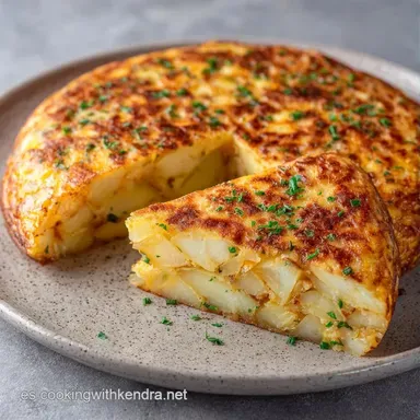 Tortilla de Patatas Jugosa con Cebolla Tarjeta de receta