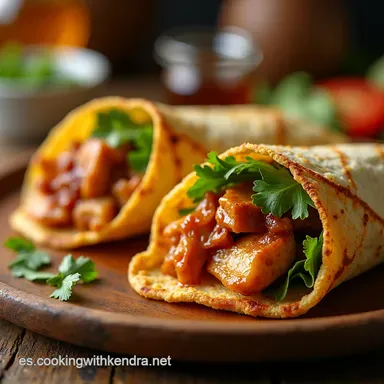Wraps de Pollo BBQ con Miel Sabor Casero Incre&iacute;ble Tarjeta de receta