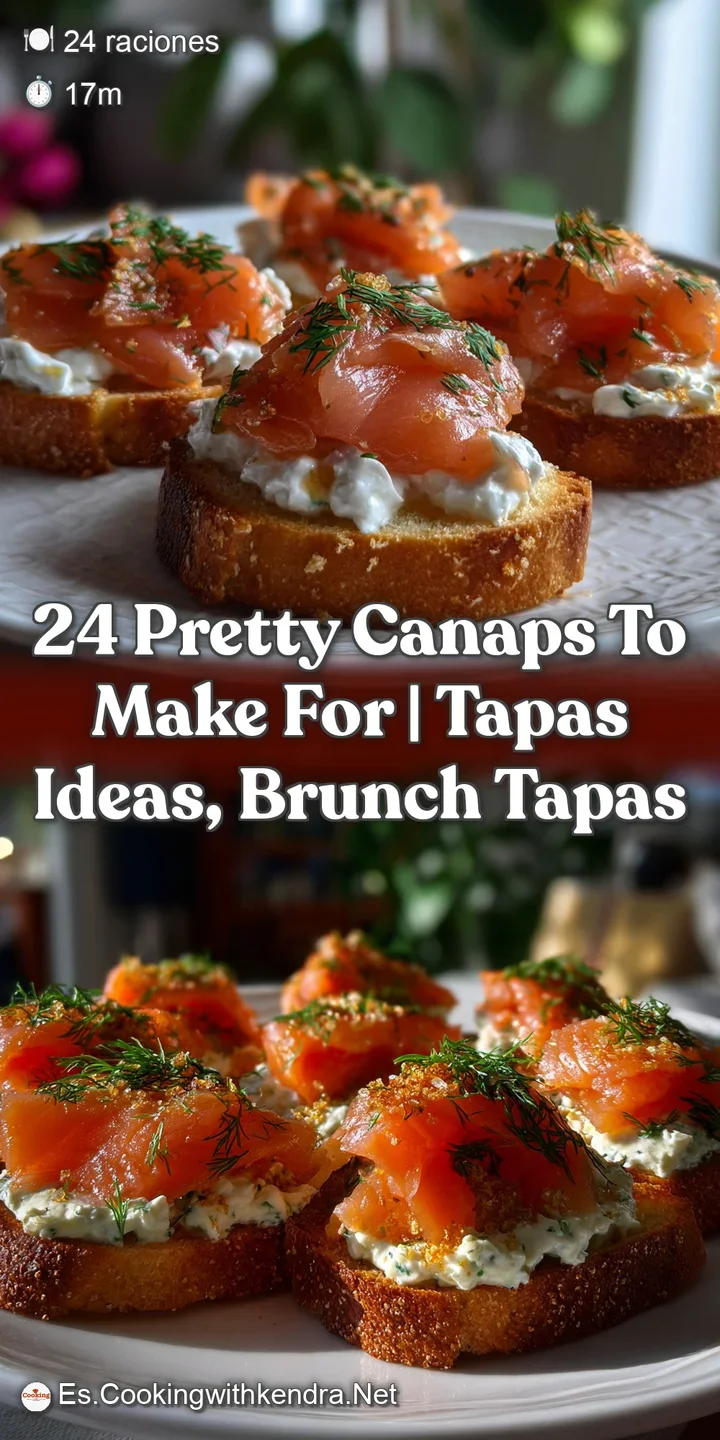 Close-up of a single canap&eacute;: a delightful bite. Showing a toasted base topped with creamy spread, fresh herbs and a vibran...