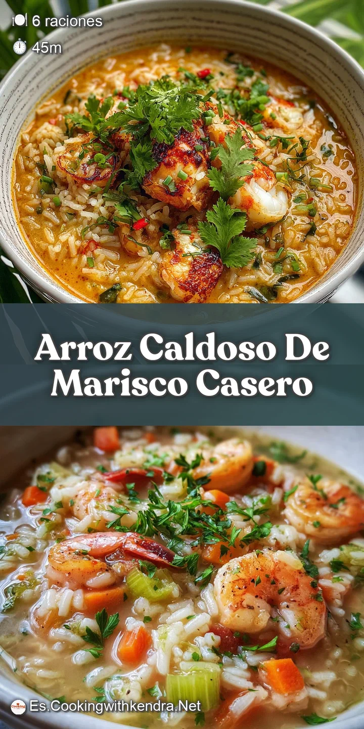 Close-up of saffron-infused rice dish, highlighting plump shrimp, succulent mussels and herbs in glistening, flavorful broth.