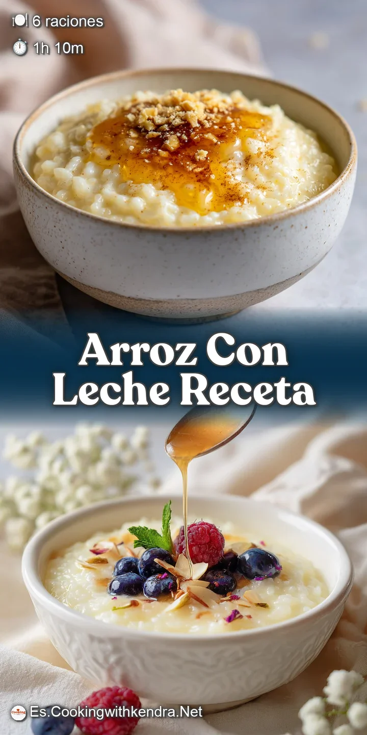Close-up of glistening, pearly arroz con leche. Viscous and rich texture; warm creamy dessert with cinnamon dusting, smoot...