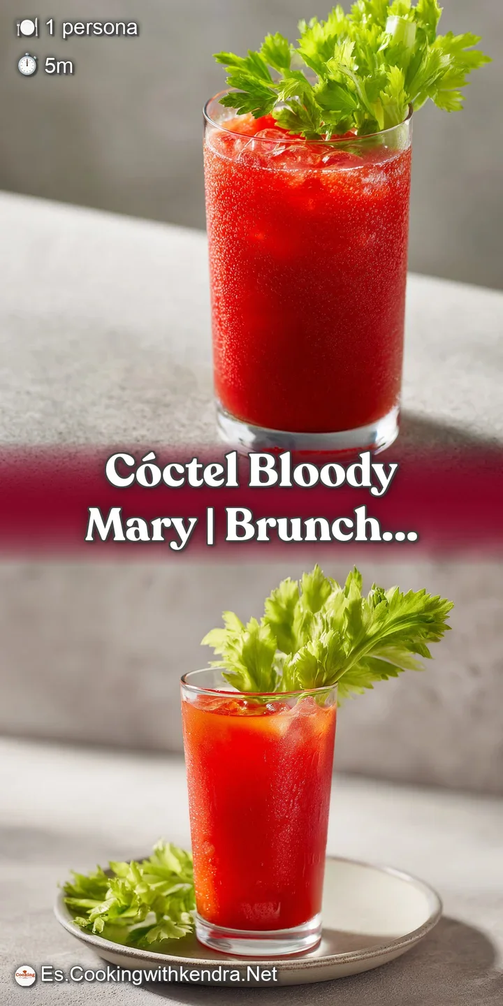 Primer plano de l&iacute;quido rojo intenso y espeso con hielo cristalino, resaltando el verde brillante del apio fresco.