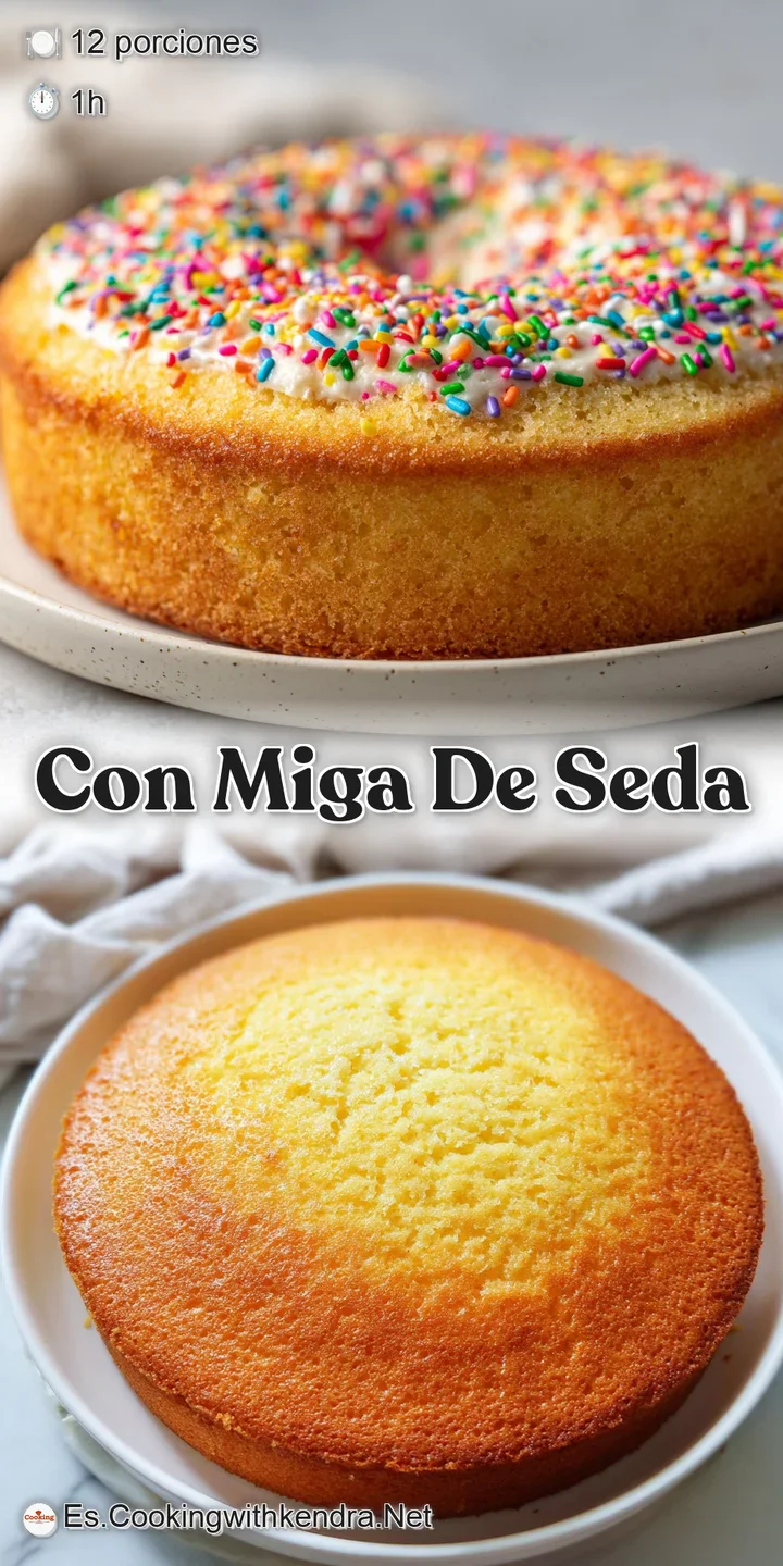 Close-up of moist, golden vanilla sponge cake. The cake's airy texture and light crumb are visible, promising a delicious,...