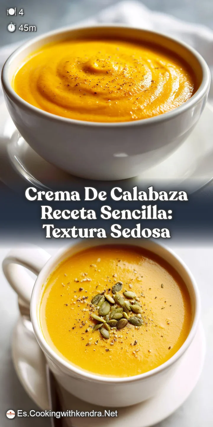 Close-up of rich, velvety pumpkin soup, the surface glistening with a swirl of cream and golden droplets of oil, hinting a...