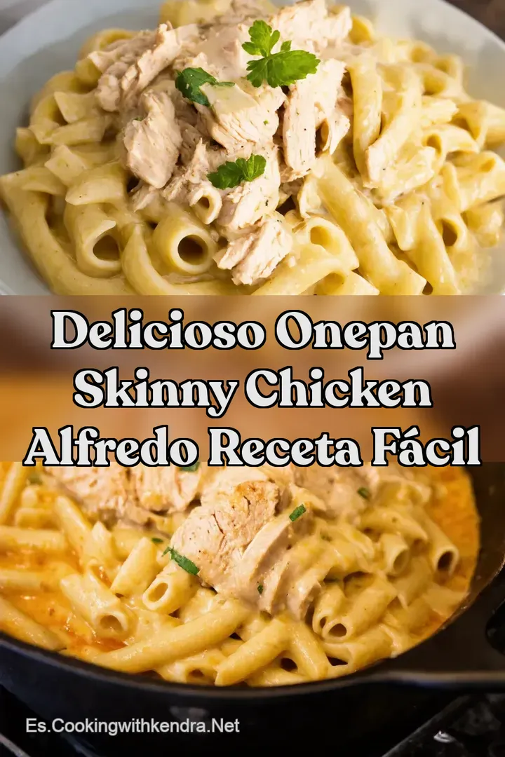 Delicioso OnePan Skinny Chicken Alfredo Receta F&aacute;cil