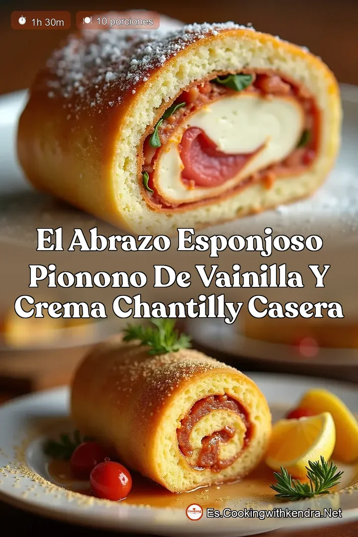 El Abrazo Esponjoso Pionono de Vainilla y Crema Chantilly Casera