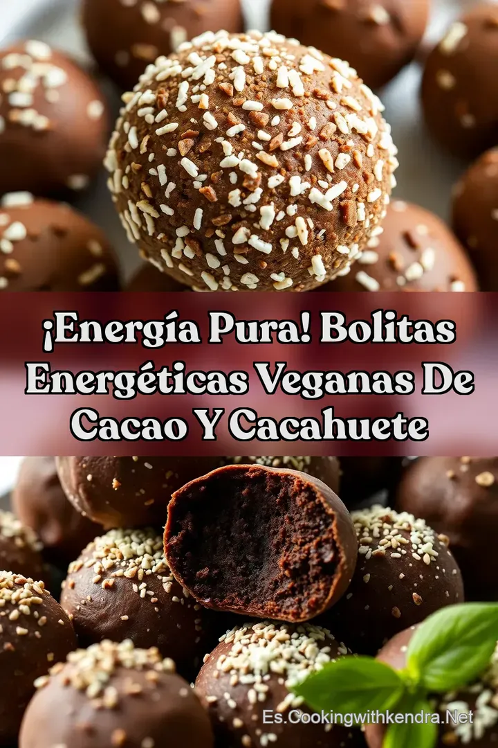 &iexcl;Energ&iacute;a Pura! Bolitas Energ&eacute;ticas Veganas de Cacao y Cacahuete