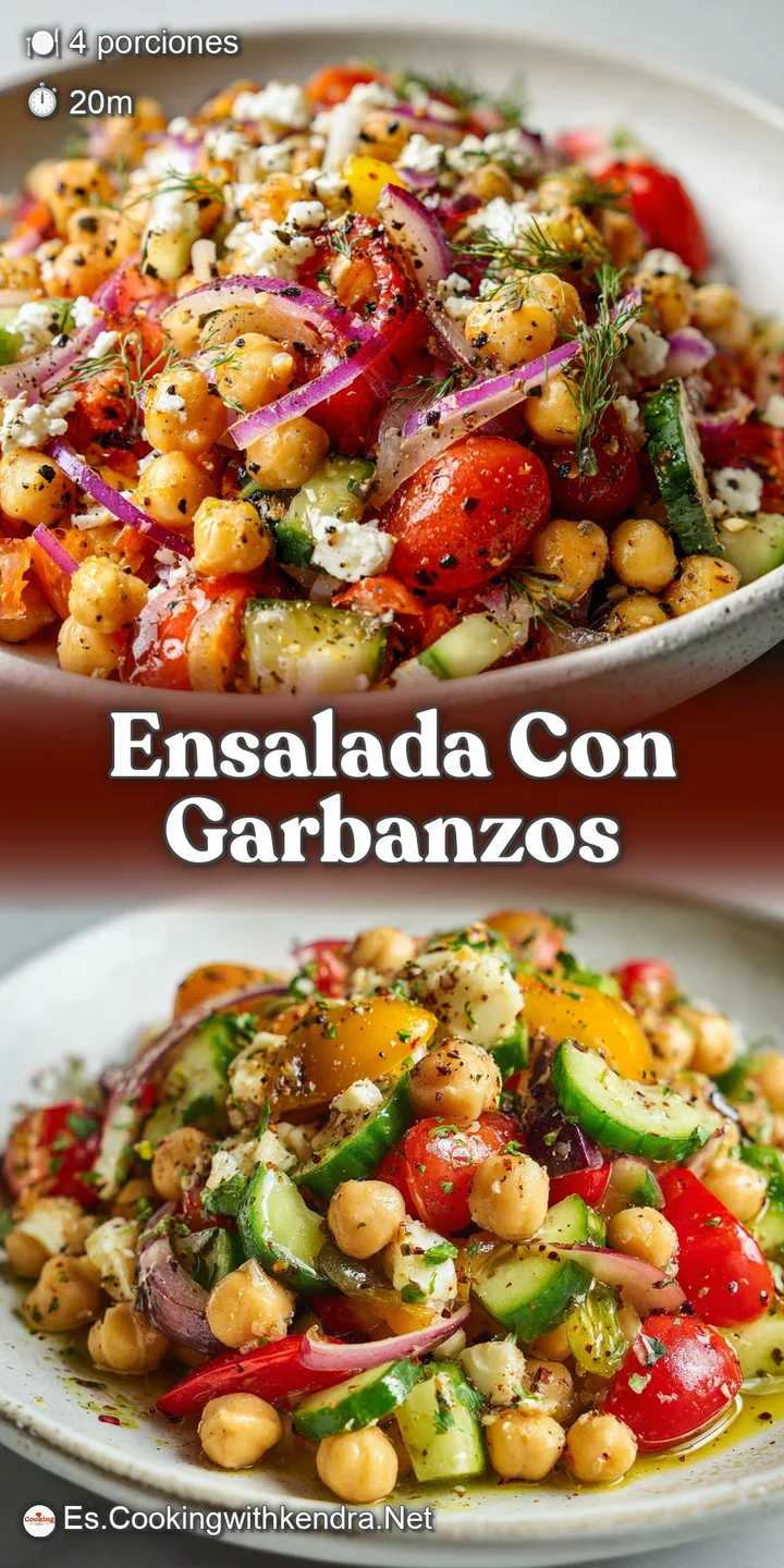 Close-up of a chickpea salad: plump chickpeas, diced red tomatoes, fresh parsley, and a light, tangy vinaigrette dressing.