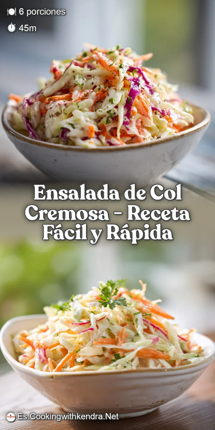 Close-up texture of crisp shredded cabbage and bright orange carrot strands coated in a smooth, white dressing.