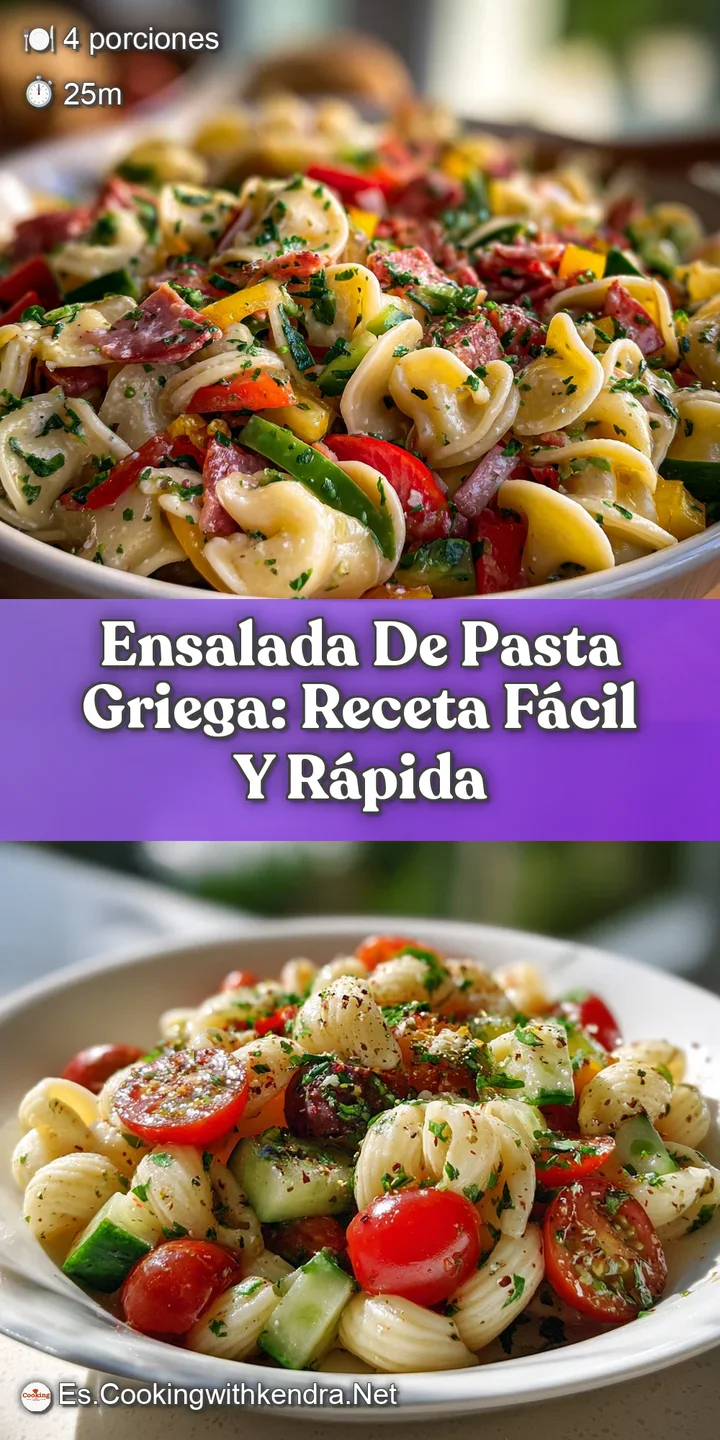 Close-up of a cold pasta salad, showing the glistening dressing and textures of the noodles and crisp vegetables.