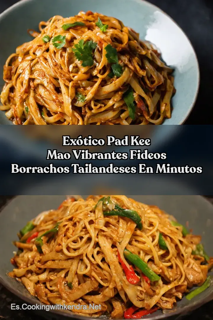 Ex&oacute;tico Pad Kee Mao Vibrantes Fideos Borrachos Tailandeses en Minutos