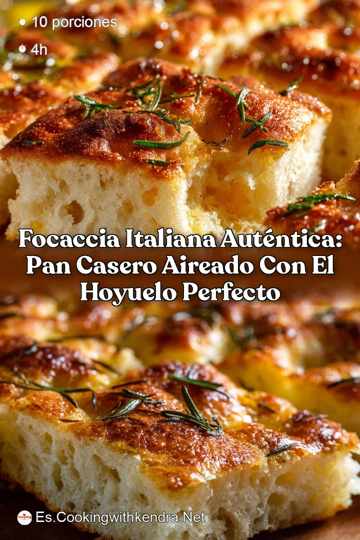 Focaccia italiana aut&eacute;ntica: Pan casero aireado con el hoyuelo perfecto