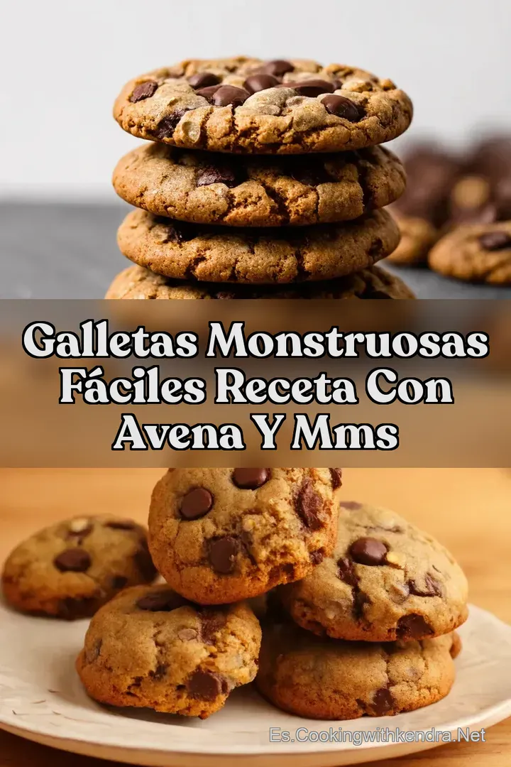 Galletas Monstruosas F&aacute;ciles Receta con Avena y MMs