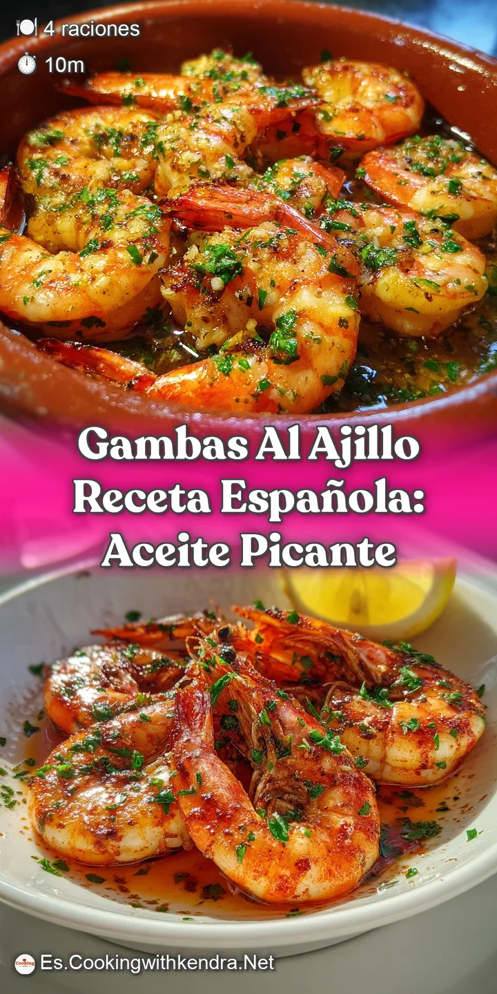 Close-up showcasing the succulent texture of the shrimp, glistening with olive oil, garlic, and a fiery hint of red pepper...