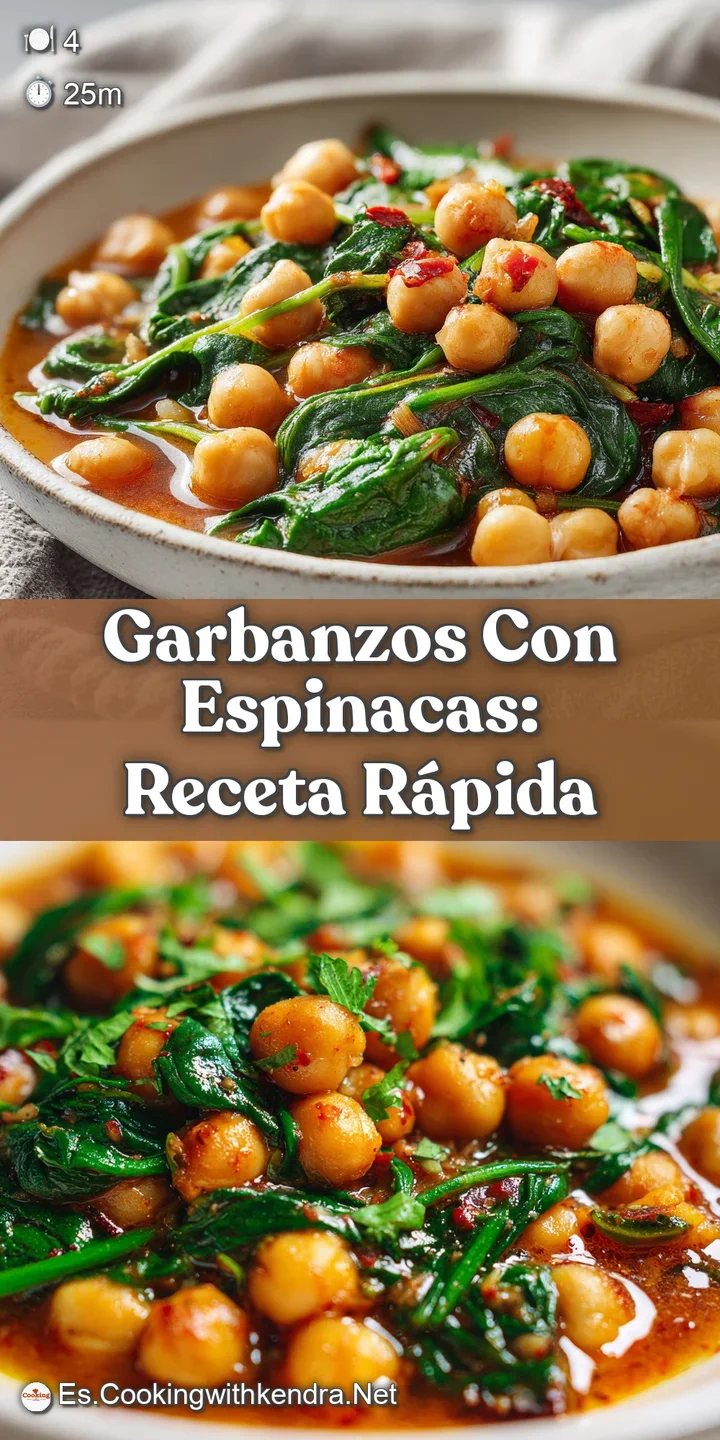 Close-up: Tender chickpeas nestled amongst wilted spinach, glistening with olive oil, hint of smoky spices, and broth.