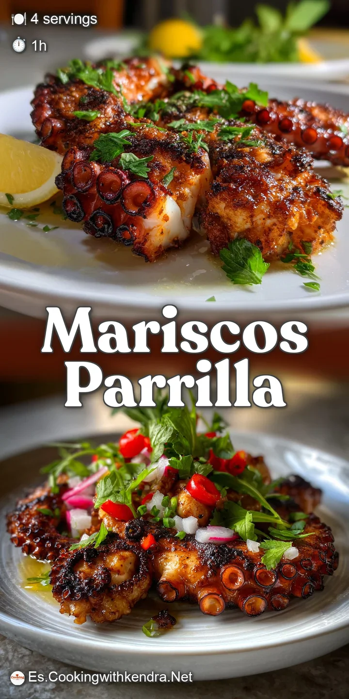 Close-up of a perfectly grilled octopus tentacle, revealing a tender interior and caramelized edges, glistening with oil a...