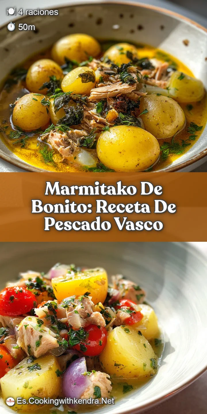 Close-up of tender tuna flakes in a hearty tomato-based stew, flecked with green herbs, showing inviting steam and rustic ...