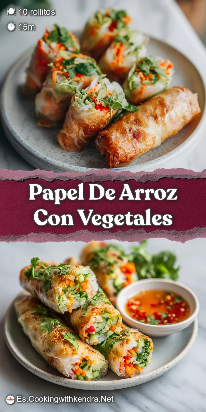 Close-up of a rice paper roll, highlighting the crisp textures of the vegetables and the slightly sticky, translucent wrap...