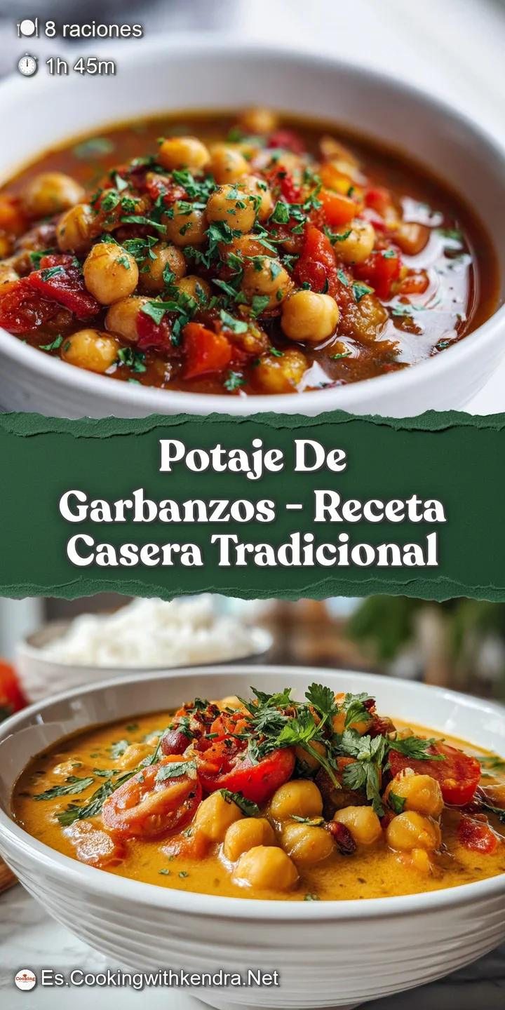 Close-up of tender chickpeas and vegetables swimming in a rich, flavorful broth, hinting at warmth and comforting flavors.