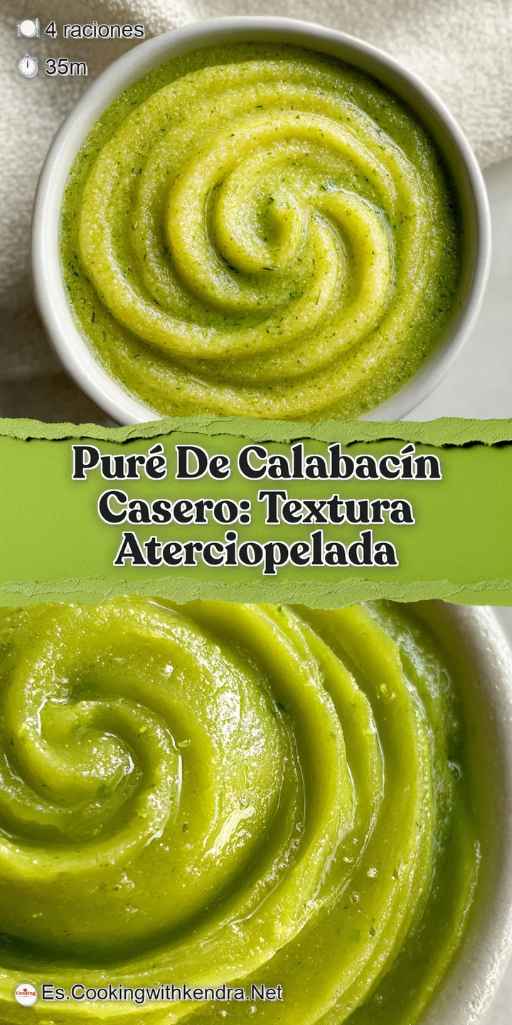 Close-up of vibrant green zucchini pur&eacute;e, showing a velvety smooth texture. Tiny glistening droplets of olive oil reflect ...