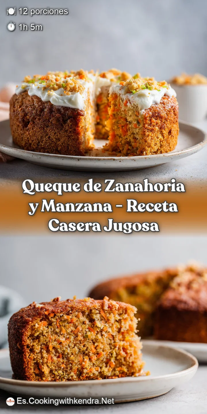 Close-up of a tender slice of carrot and apple cake, showcasing its moist crumb and warm, inviting color.