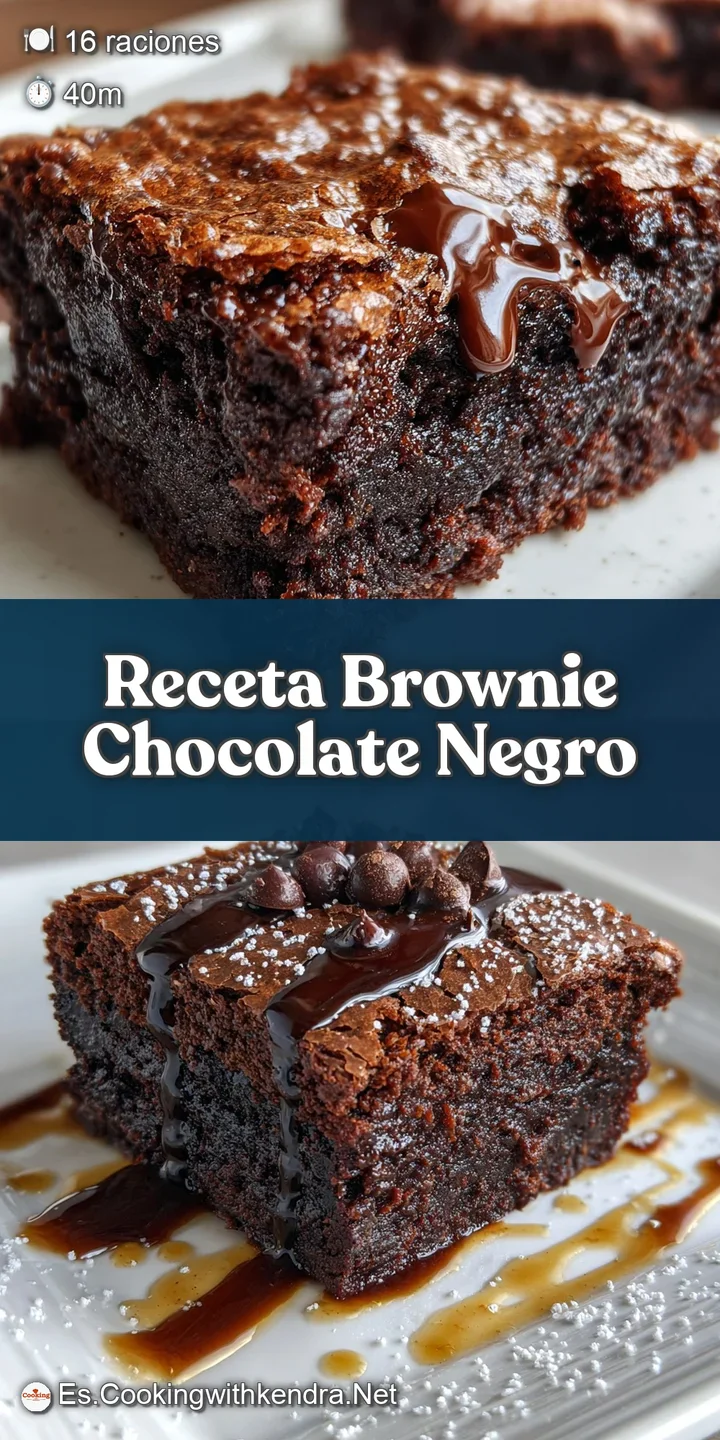 Close-up of a fudgy, dark chocolate brownie. Irregular, cracked top exposes a moist, gooey interior, promising a rich, dec...