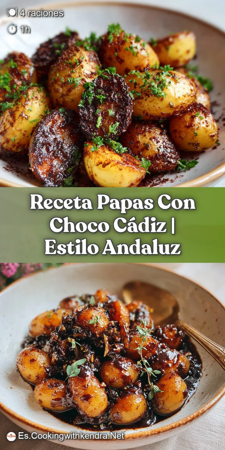 Close-up of simmering potatoes in a deep chocolate sauce. The fragrant, earthy aroma practically leaps from the screen. A ...