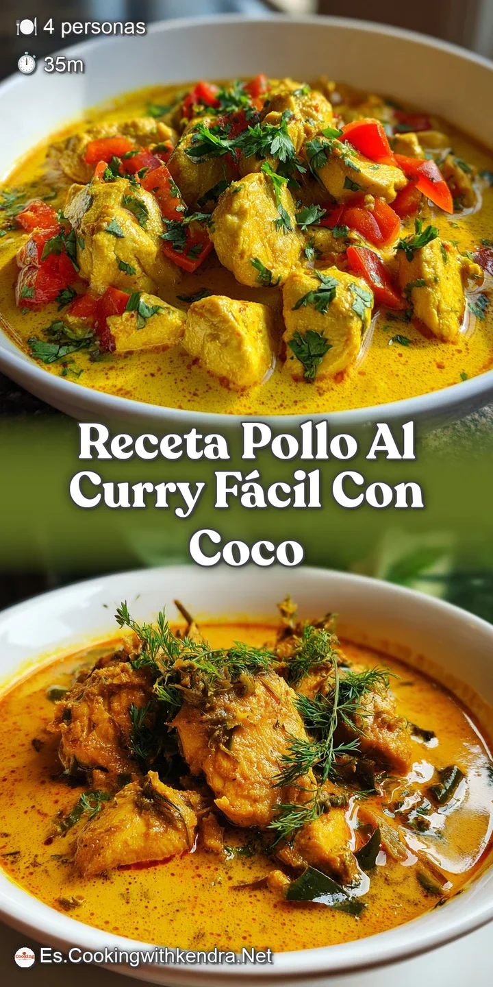 Close-up of glistening chicken curry with coconut, capturing the creamy texture and vibrant spices. Aromatic and visually ...