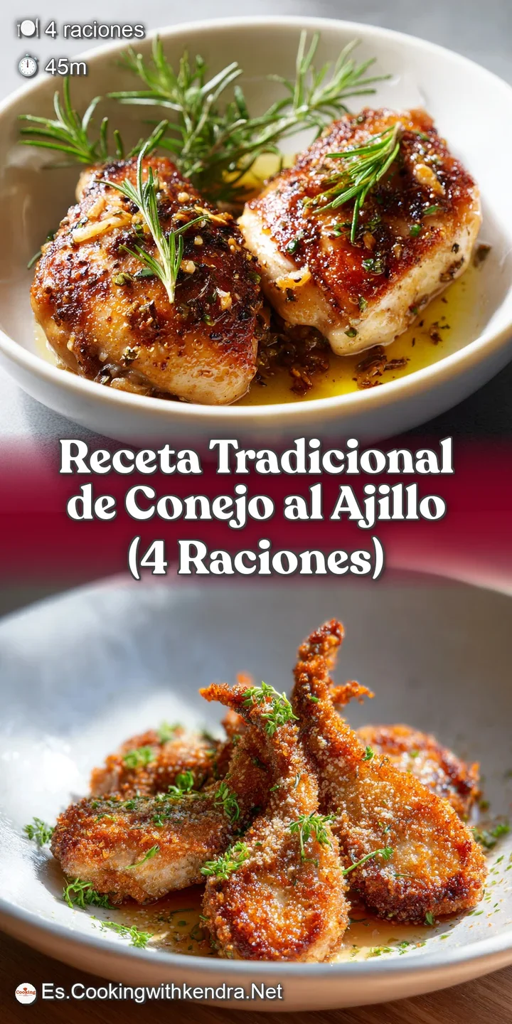 Close-up of tender rabbit in a savory garlic sauce, showcasing a glistening sheen and fresh herb accents, enticing the sen...