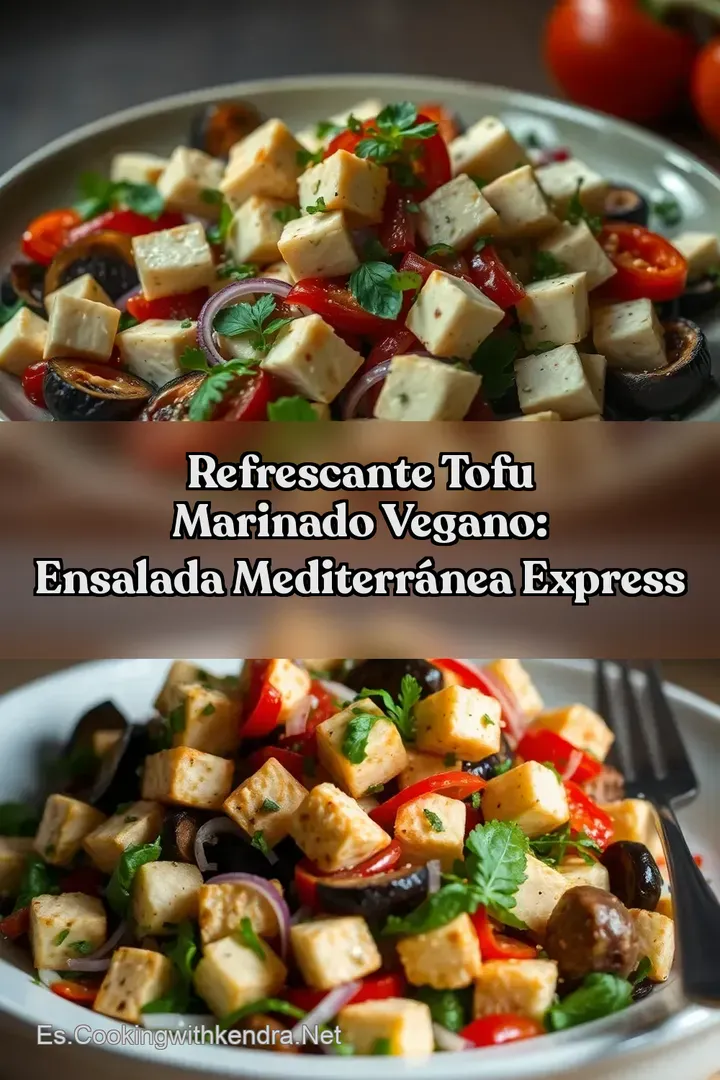 Refrescante Tofu Marinado Vegano: Ensalada Mediterr&aacute;nea Express