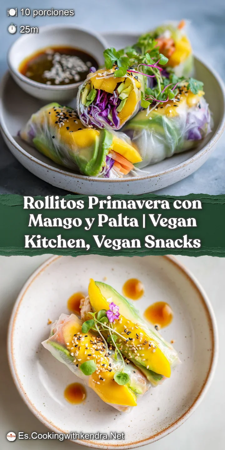 Crispy spring roll wrapper revealing juicy mango and smooth avocado, a tantalizing bite.