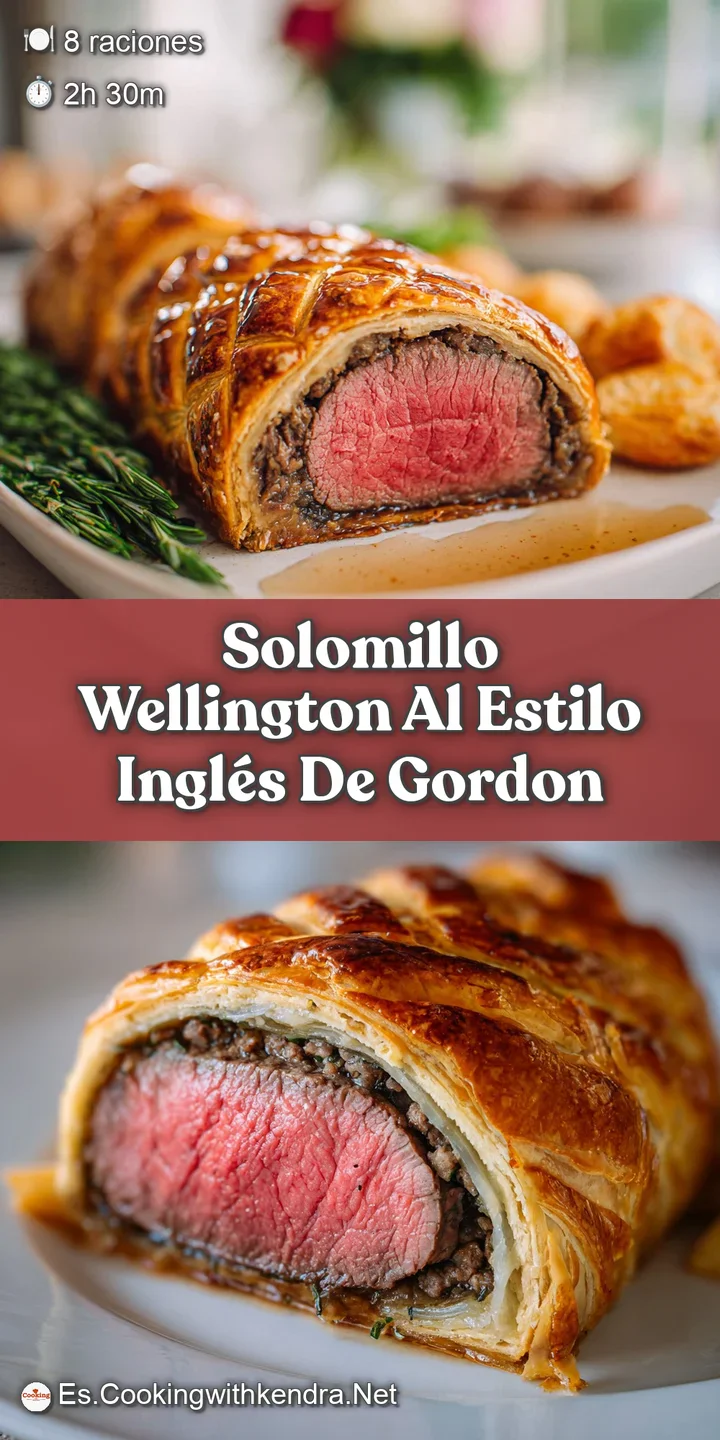 Close-up of a perfectly cooked Wellington, the flaky crust contrasting with the juicy, medium-rare beef. Visually stunning...