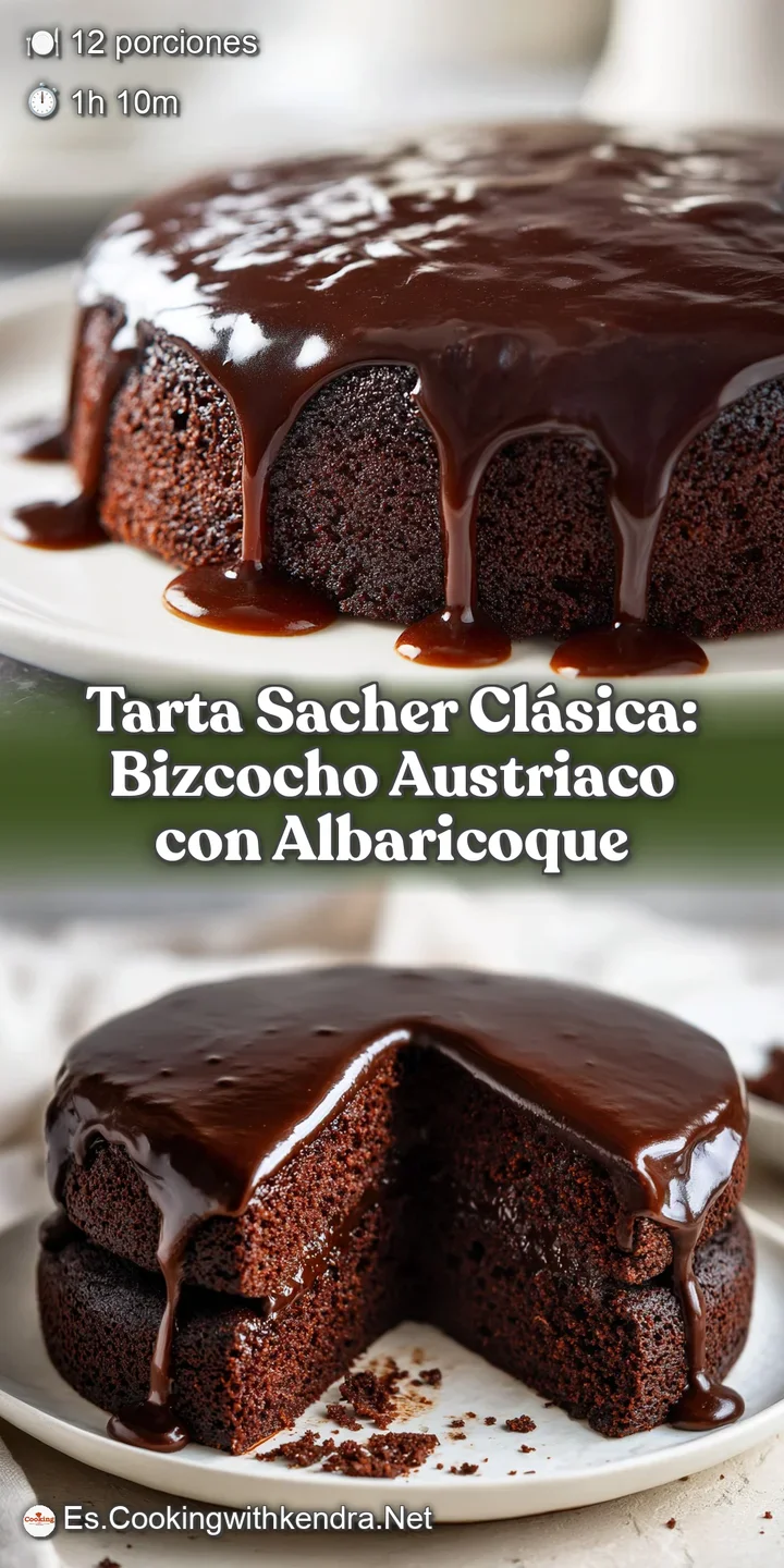 Close-up of a slice of Sachertorte, showing the dense chocolate layers and the thin apricot jam filling. A decadent, rich ...
