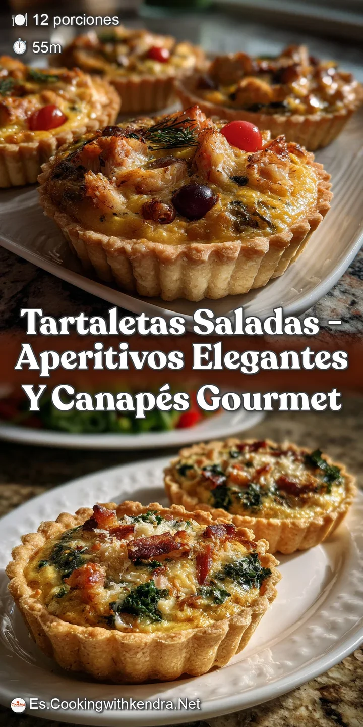 Close-up of a buttery, flaky tartlet crust, revealing a delicious savory filling. The warm, inviting textures and colors t...