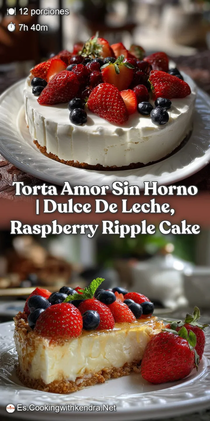 Torta Amor Sin Horno | Dulce De Leche Raspberry Ripple Cake