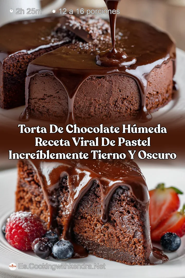 Torta de chocolate h&uacute;meda Receta viral de pastel incre&iacute;blemente tierno y oscuro