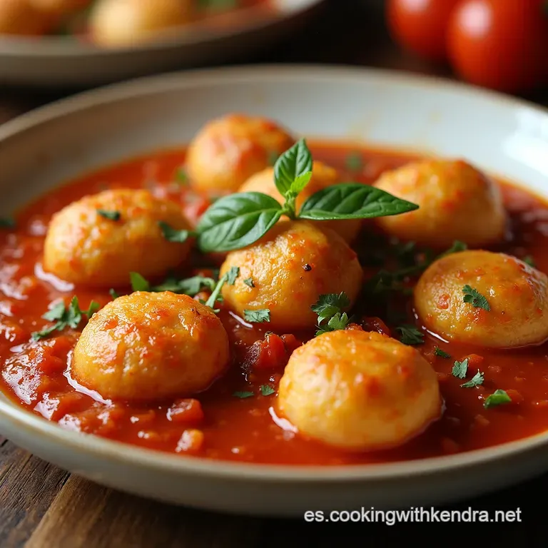 Alb&oacute;ndigas de la Abuela en Salsa de Tomate Casera