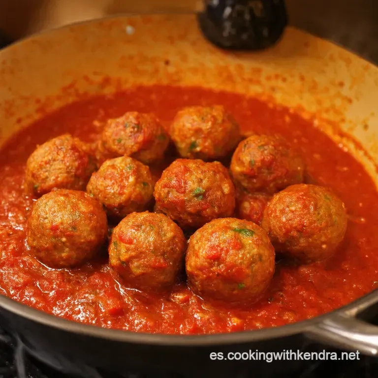 Alb&oacute;ndigas En Salsa Roja De La Abuela presentation