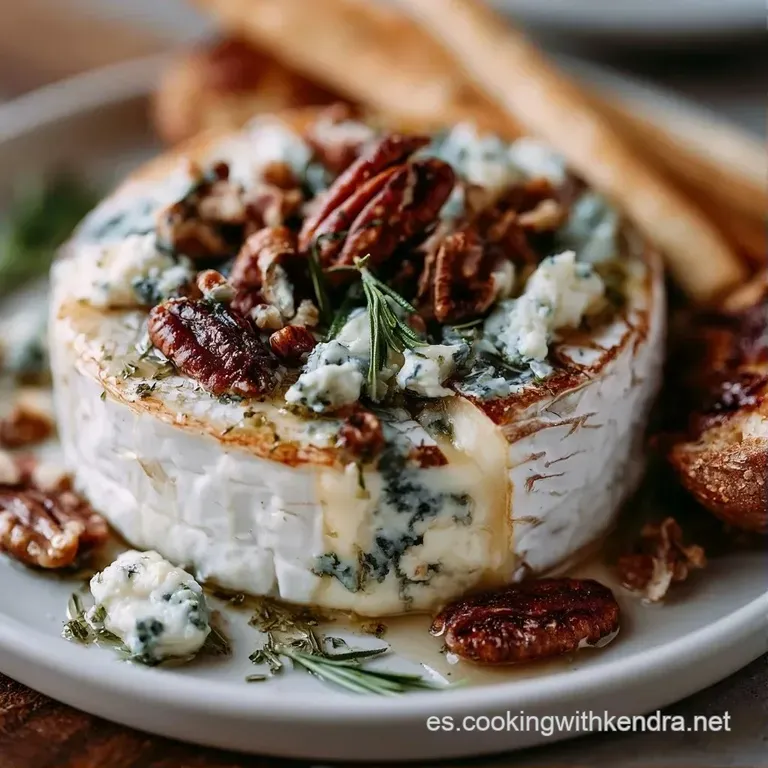 Elegante montaje de quesos variados con texturas cremosas y firmes, adornados con uvas frescas y nueces tostadas.