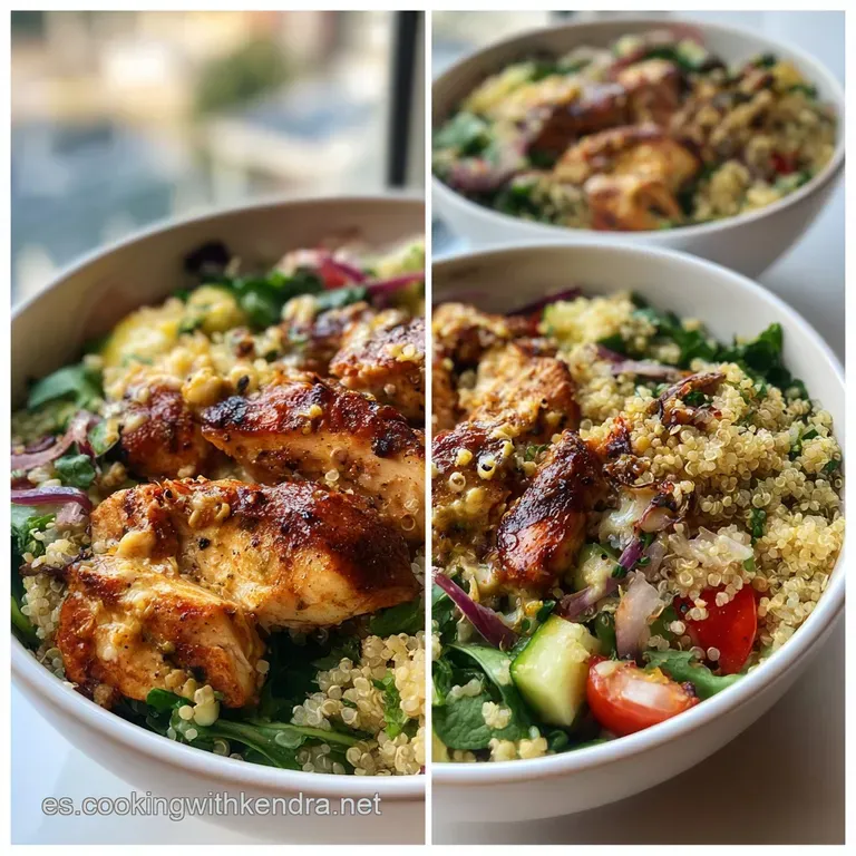 Comida Sana: Bowl De Pollo Y Quinoa Mediterr&aacute;nea presentation